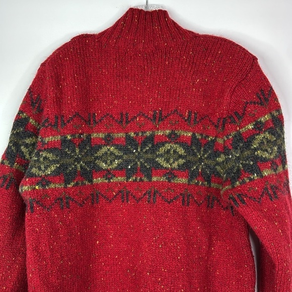 Vintage Eddie Bauer Wool Snowflake Full Zip Sweater Size XL - Picture 5 of 8